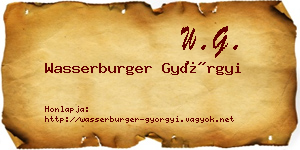 Wasserburger Györgyi névjegykártya